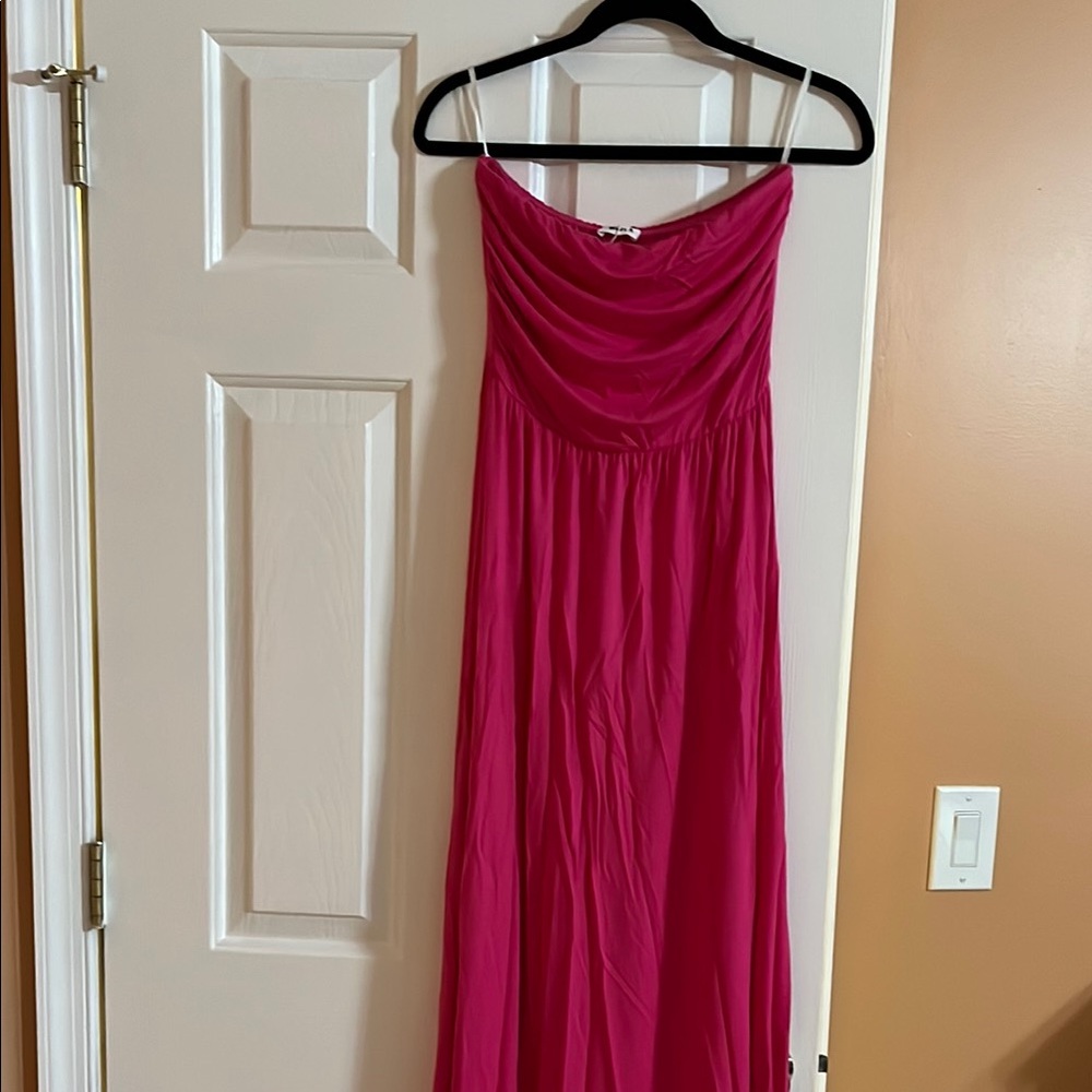 Elegant Pink Strapless Dress